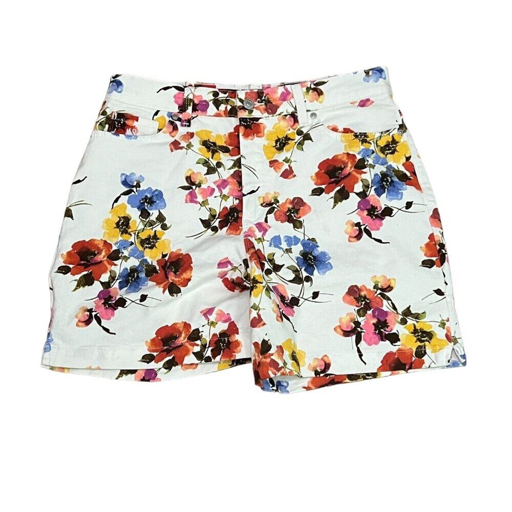 Gloria Vanderbilt Amanda Basic Jean Short Vintage White Dream Garden Womens 12